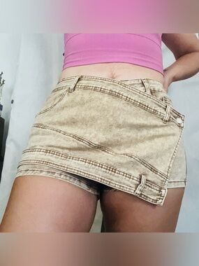 Denim Wrap Shorts
